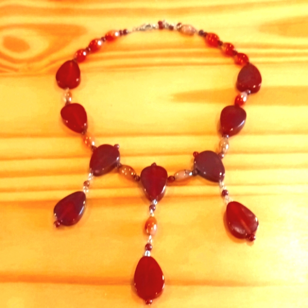 Red Agate or Carnelian Necklace